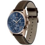 1513817-hugo-boss-watch-men-blue-dial-leather-brown-strap-quartz-analog-chronograph-champion