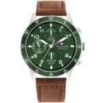 1791948-tommy-hilfiger-watch-men-green-dial-leather-brown-strap-quartz-analog-chronograph-5atm-165feet-water-resistant-jimmy
