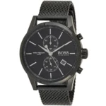 1513769-hugo-boss-watch-water-resistant-5atm-men-black-dial-metal-stainless-strap-quartz-battery-analog-chronograph-jet