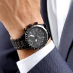 1513771-hugo-boss-watch-aero-men-black-dial-metal-stainless-strap-quartz-battery-analog-chronograph