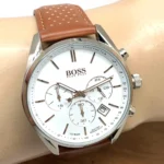 1513879-hugo-boss-watch-10bar-water-resistant-men-white-dial-leather-brown-strap-quartz-battery-analog-chronograph-champion