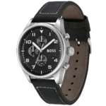 1513987-hugo-boss-watch-men-black-dial-leather-strap-quartz-battery-analog-chronograph-view