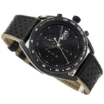 1514022-hugo-boss-watch-chronograph-10bar-330ft-men-black-dial-rubber-brown-strap-quartz-battery-analog-centre-court