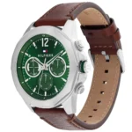 1792064-tommy-hilfiger-watch-men-green-dial-leather-brown-strap-quartz-battery-analog-lars