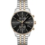 1513840-hugo-boss-watch-water-resistant-5bar-men-black-dial-metal-stainless-silver-rose-gold-strap-quartz-battery-analog-chronograph-associate