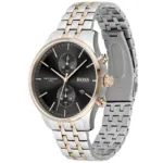 1513840-hugo-boss-watch-water-resistant-5bar-men-black-dial-metal-stainless-silver-rose-gold-strap-quartz-battery-analog-chronograph-associate