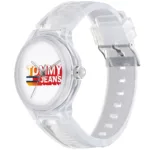 1720027-tommy-hilfiger-watch-jeans-unisex-white-dial-rubber-transparent-strap-quartz-battery-analog-three-hand-berlin