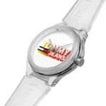 1720027-tommy-hilfiger-watch-jeans-unisex-white-dial-rubber-transparent-strap-quartz-battery-analog-three-hand-berlin