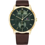 1791607-tommy-hilfiger-watch-men-green-dial-leather-brown-strap-quartz-battery-analog-three-hand-hunter