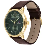 1791607-tommy-hilfiger-watch-men-green-dial-leather-brown-strap-quartz-battery-analog-three-hand-hunter