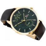 1791607-tommy-hilfiger-watch-men-green-dial-leather-brown-strap-quartz-battery-analog-three-hand-hunter