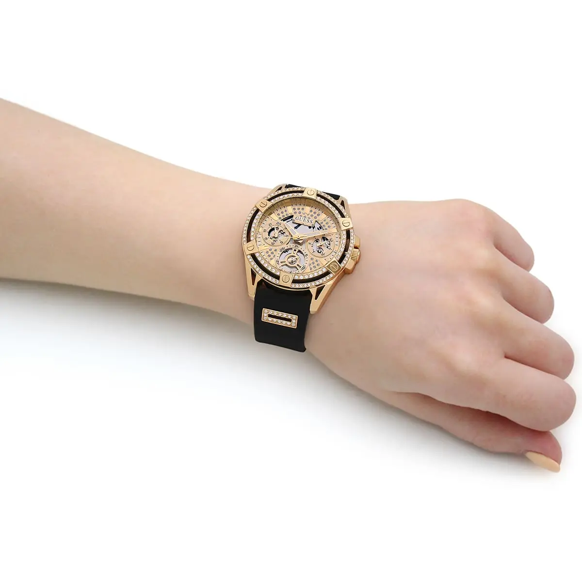 gw0536l3-guess-watch-women-gold-dial-rubber-black-strap-quartz-battery-analog-crystals-queen_6