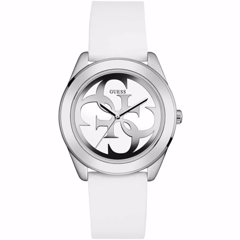 w0911l1 guess watch women white rubber g twist