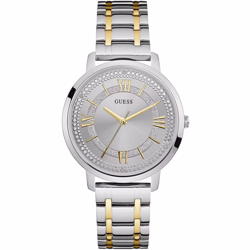 w0933l5 guess watch women silver gold metal montauk
