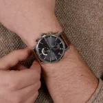 1710398-tommy-hilfiger-watch-water-resistant-5atm-165-feet-men-gray-dial-gunmetal-leather-brown-strap-quartz-battery-analog-three-hand-kane