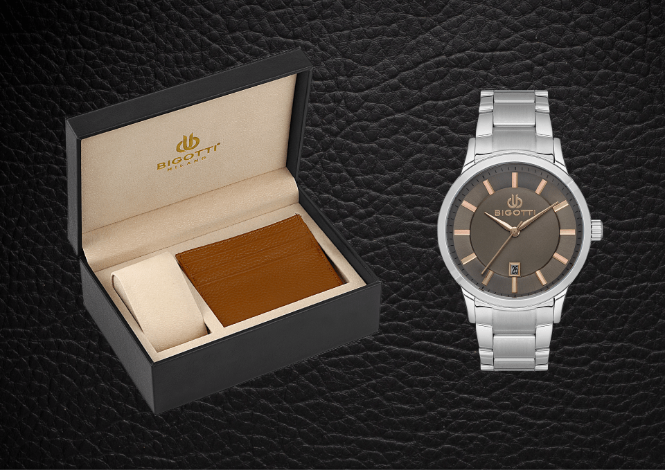 ساعة بيجوتي للرجال BG.1.10485-1 1 BIGOTTI MILANO MENS STAINLESS STEEL STRAP WATCH WITH GIFT SET – BG.1