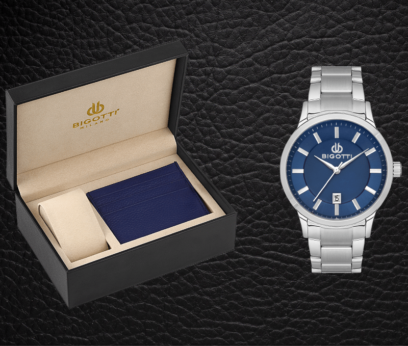 BIGOTTI MILANO MENS STAINLESS STEEL STRAP WATCH WITH GIFT SET – BG.1.10485-3