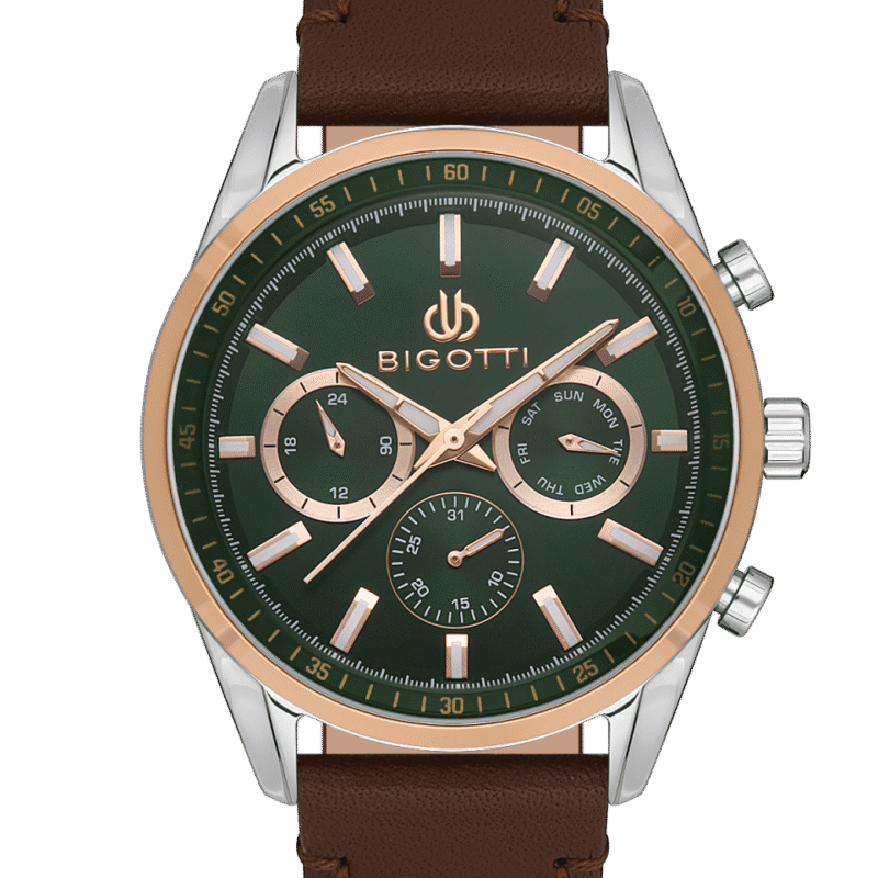BIGOTTI MILANO MENS LEATHER STRAP WATCH- BG.1.10490-4
