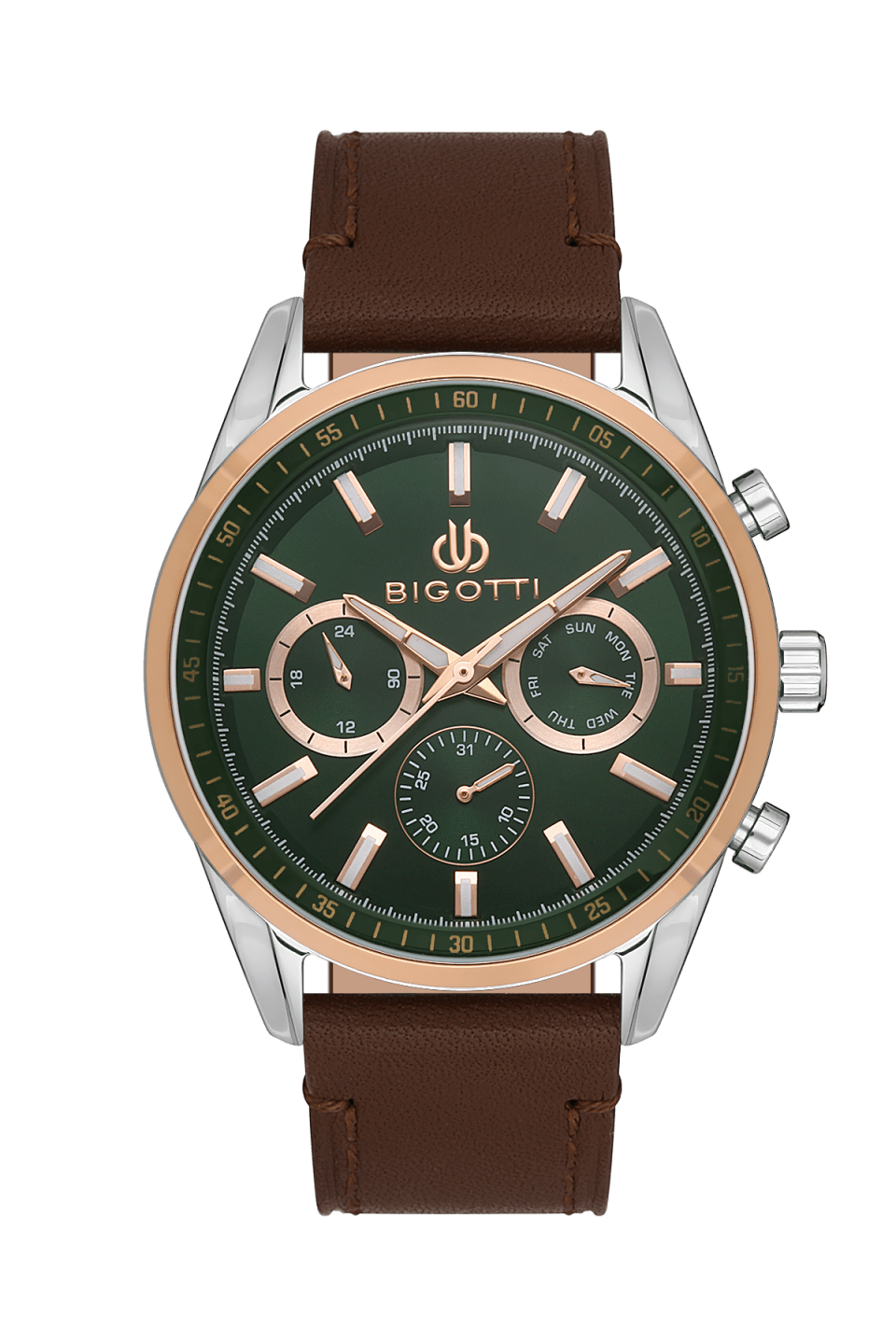 ساعة بيجوتي للرجال BG.1.10490-4 1 BIGOTTI MILANO MENS LEATHER STRAP WATCH- BG.1