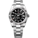 336934-0007-rolex-watch-sky-dweller-oyster-perpetual-superlative-chronometer-officially-certified-men-black-dial-metal-silver-strap-automatic-analog-sweeping-hands