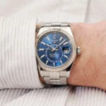 336934-0005-rolex-watch-sky-dweller-oyster-perpetual-superlative-chronometer-officially-certified-men-blue-dial-metal-silver-strap-automatic-analog-sweeping-hands