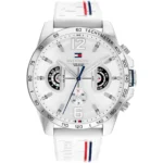 Tommy Hilfiger men's watch 1710676 1 1710676-tommy-hilfiger-watch-5atm-water-resistant-men-white-dial-rubber-strap-quartz-analog-decker