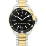 1792013-tommy-hilfiger-watch-men-black-dial-metal-stainless-steel-silver-gold-strap-quartz-battery-analog-three-hand-logan