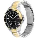 1792013-tommy-hilfiger-watch-men-black-dial-metal-stainless-steel-silver-gold-strap-quartz-battery-analog-three-hand-logan