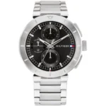 Tommy Hilfiger men's watch 1792116 1 1792116-tommy-hilfiger-watch-men-black-dial-metal-stainless-steel-silver-strap-quartz-analog-lorenzo