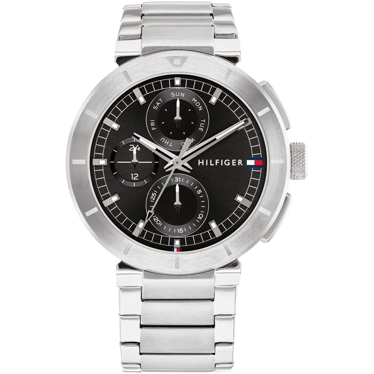 1792116-tommy-hilfiger-watch-men-black-dial-metal-stainless-steel-silver-strap-quartz-analog-lorenzo 1792116 tommy hilfiger watch men black dial metal stainless steel silver strap quartz analog lorenzo