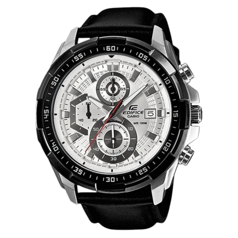 ساعة كاسيو جلد اديفيس رجالي موديل EFR-539L-1AV