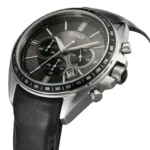 1513085-hugo-boss-watch-men-black-dial-leather-strap-quartz-battery-analog-chronograph-driver