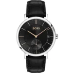 ساعة هوجو بوس للرجال 1513638 1 1513638-hugo-boss-watch-men-black-dial-leather-strap-quartz-battery-analog-three-hand-corporal