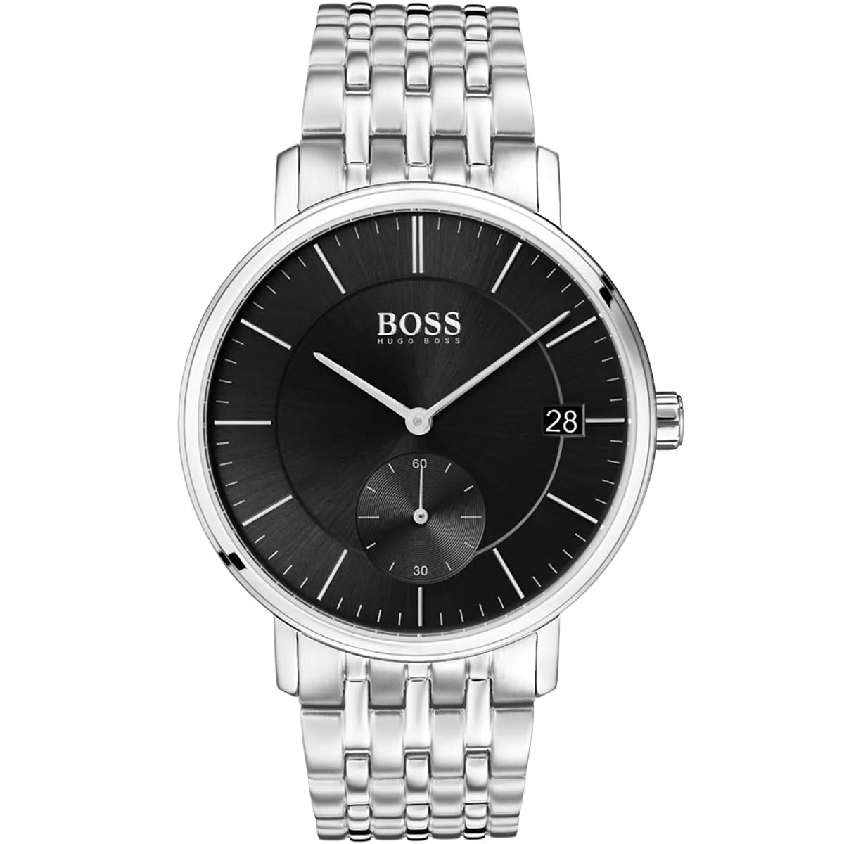 1513641-hugo-boss-watch-men-black-dial-metal-stainless-silver-strap-quartz-battery-analog-three-hand-corporal 1513641 hugo boss watch men black dial metal stainless silver strap quartz battery analog three hand corporal