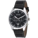 1513708-hugo-boss-watch-men-black-dial-leather-strap-quartz-battery-analog-chronograph-pioneer
