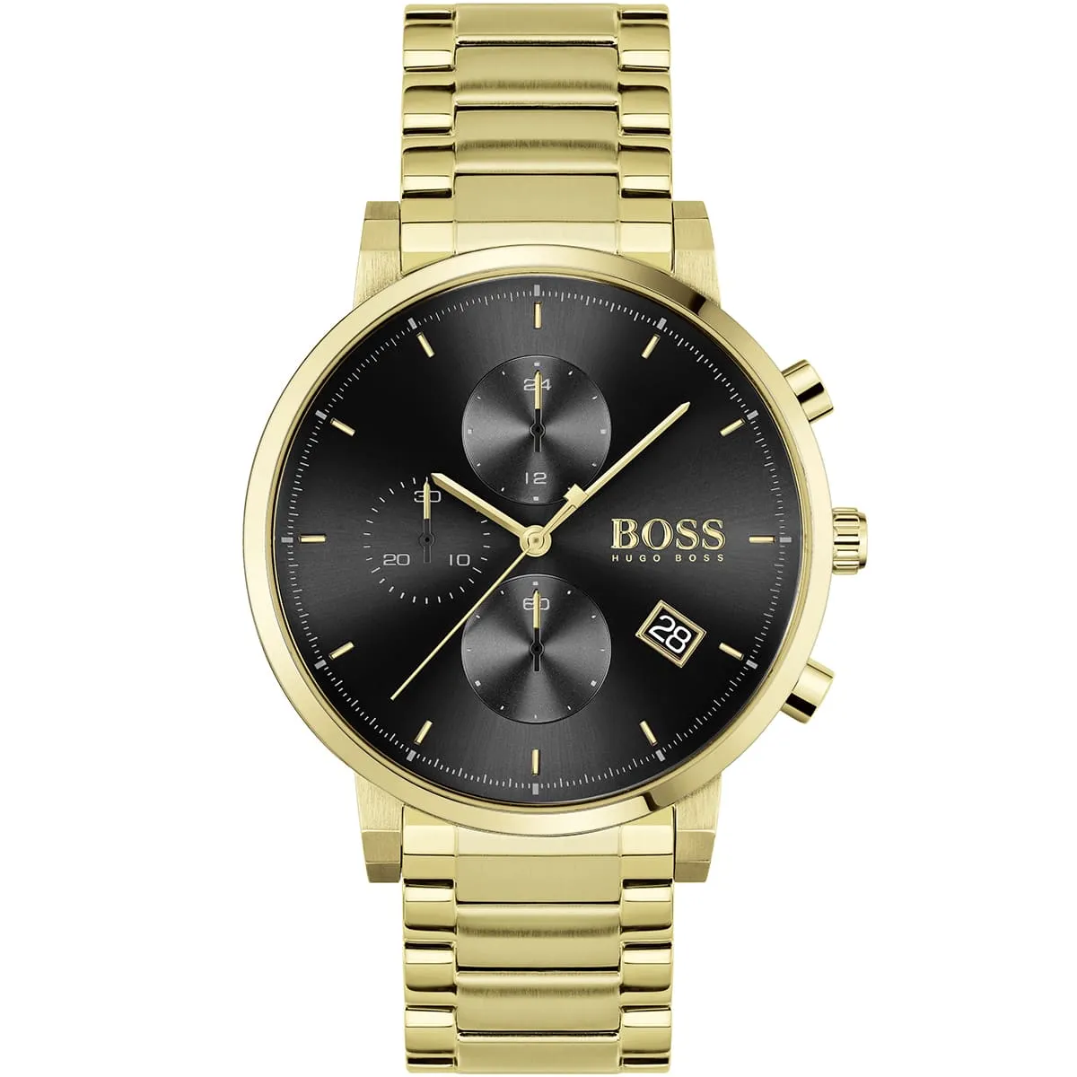 1513781-hugo-boss-watch-men-black-dial-metal-stainless-gold-strap-quartz-battery-analog-chronograph-integrity 1513781 hugo boss watch men black dial metal stainless gold strap quartz battery analog chronograph integrity