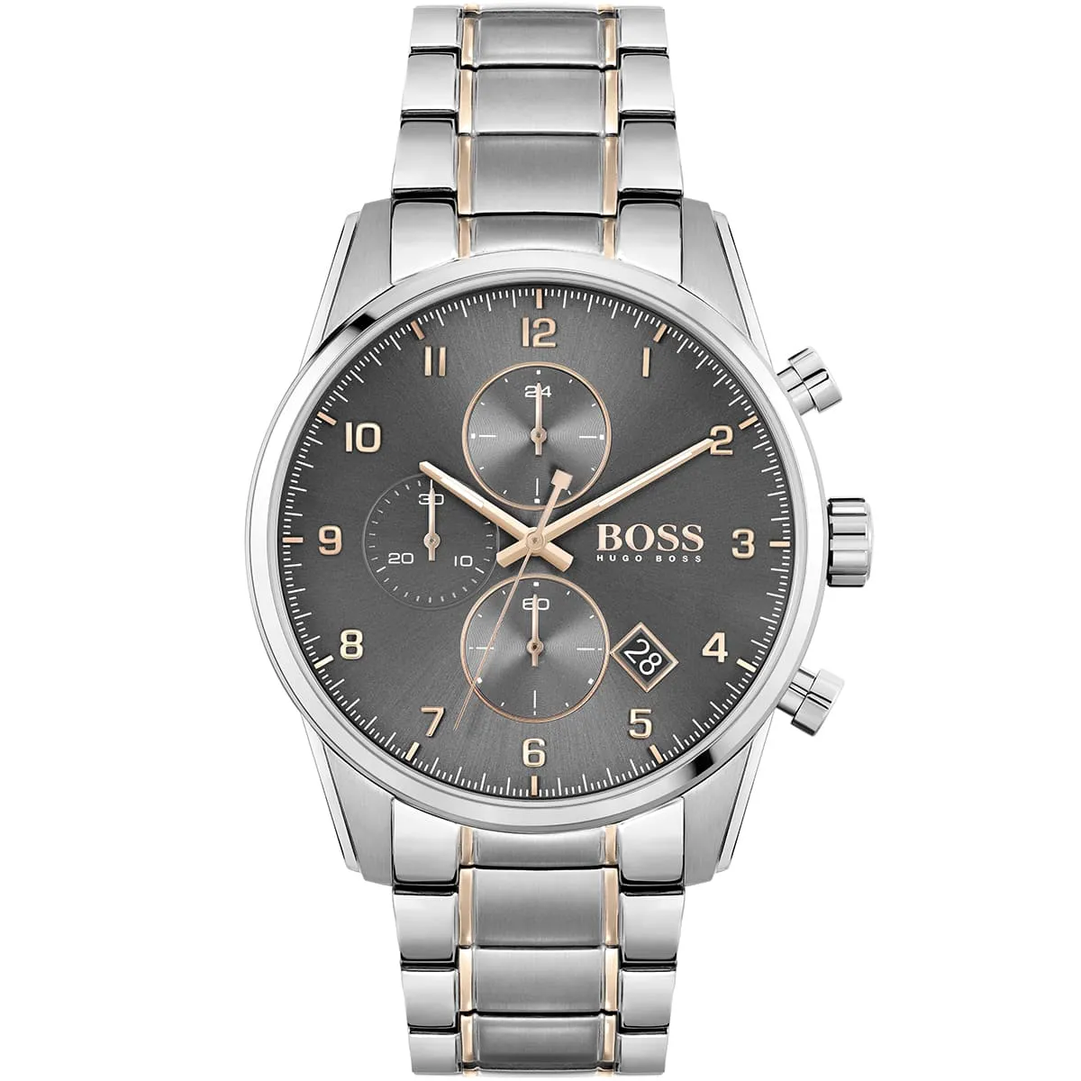 1513789-hugo-boss-watch-men-gray-dial-metal-stainless-silver-rose-gold-strap-quartz-battery-analog-chronograph-skymaster 1513789 hugo boss watch men gray dial metal stainless silver rose gold strap quartz battery analog chronograph skymaster