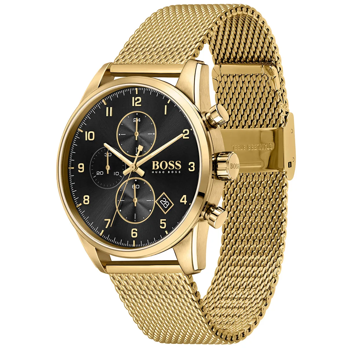 1513838-hugo-boss-watch-men-black-dial-metal-stainless-gold-mesh-strap-quartz-battery-analog-chronograph-skymaster_2