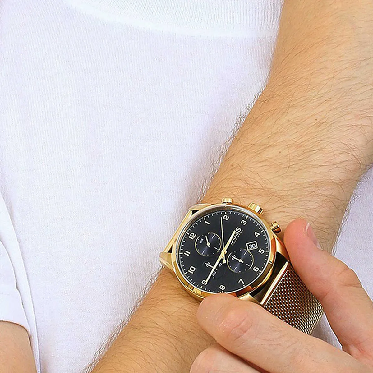 1513838-hugo-boss-watch-men-black-dial-metal-stainless-gold-mesh-strap-quartz-battery-analog-chronograph-skymaster_5