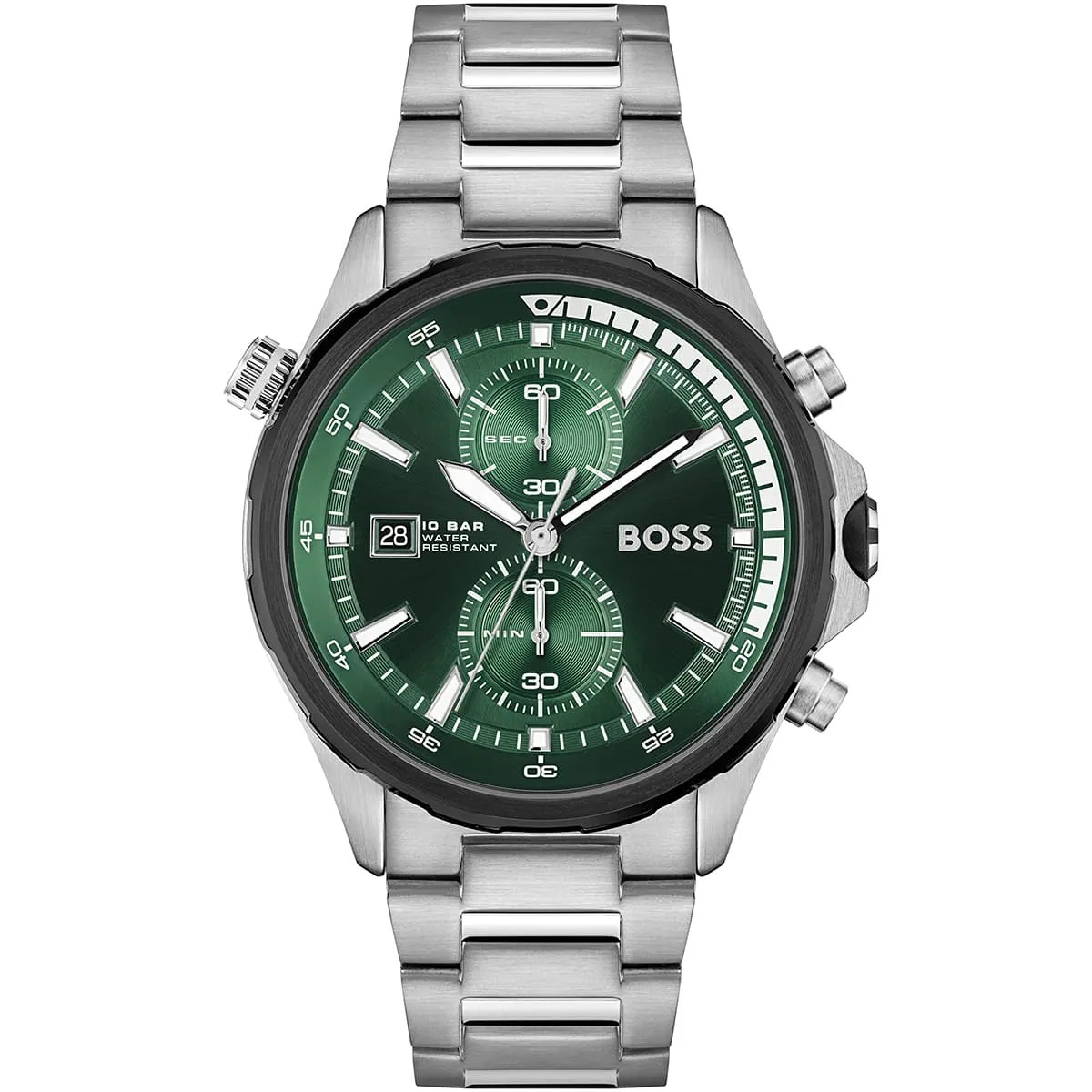 1513930-hugo-boss-watch-10bar-water-resistant-men-green-black-dial-metal-stainless-silver-strap-quartz-battery-analog-chronograph-globetrotter - Copy 1513930 hugo boss watch 10bar water resistant men green black dial metal stainless silver strap quartz battery analog chronograph globetrotter Copy
