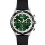 ساعة هوجو بوس للرجال 1513936 1 1513936-hugo-boss-watch-men-green-dial-multi-black-strap-quartz-battery-analog-chronograph-santiago – Copy