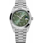 228206-0048-rolex-watch-oyster-perpetual-superlative-chronometer-officially-certified-men-arabic-numerals-green-dial-metal-silver-strap-automatic-analog-day-date