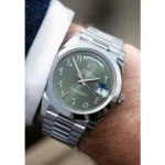 228206-0048-rolex-watch-oyster-perpetual-superlative-chronometer-officially-certified-men-arabic-numerals-green-dial-metal-silver-strap-automatic-analog-day-date