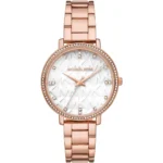 ساعة مايكل كورس للنساء MK4594 1 mk4594-michael-kors-watch-women-mk-logo-white-dial-metal-stainless-steel-rose-gold-strap-quartz-battery-analog-three-hand-pyper