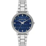 ساعة مايكل كورس للنساء MK4671 1 mk4671-michael-kors-watch-women-mk-logo-crystals-blue-dial-metal-stainless-steel-silver-strap-quartz-battery-analog-three-hand-pyper