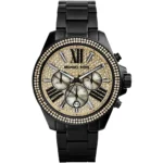 ساعة مايكل كورس للنساء MK5961 1 mk5961-michael-kors-watch-women-crystals-gold-dial-metal-stainless-steel-black-strap-quartz-battery-analog-chronograph-wren