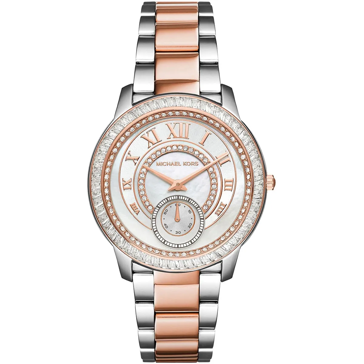 mk6288-michael-kors-watch-women-crystals-white-dial-metal-stainless-steel-silver-rose-gold-two-tone-strap-quartz-battery-analog-three-hand-madelyn mk6288 michael kors watch women crystals white dial metal stainless steel silver rose gold two tone strap quartz battery analog three hand madelyn