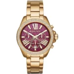 ساعة مايكل كورس للنساء MK6290 1 mk6290-michael-kors-watch-women-crystals-pink-dial-metal-stainless-steel-gold-strap-quartz-battery-analog-chronograph-wren